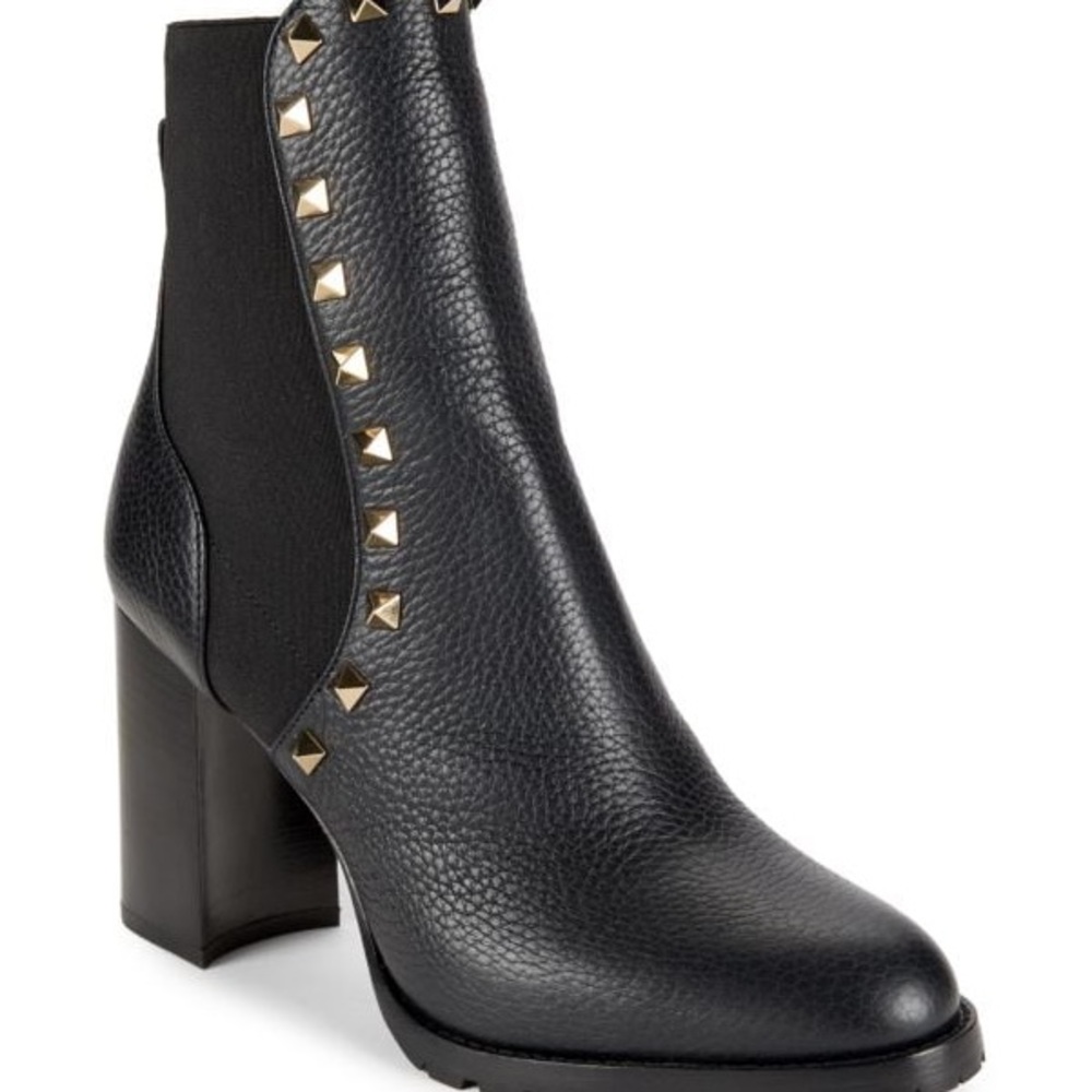 SOLD Brand New Valentino Black and Gold studs womens boots Size US 7 - Picture 3 of 10